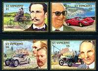 Automobile Centenary Mint Set of 4 Stamps St. Vincent, 1987